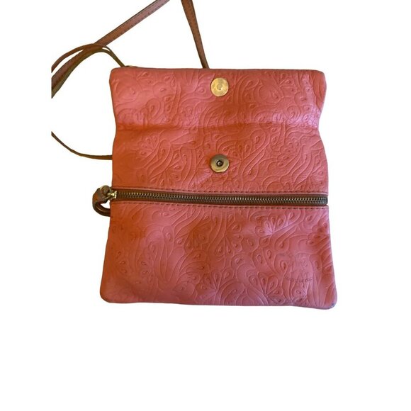Embossed Faux Leather Crossbody Bag With Adjustable Strap & Zip Closures - Picture 4 of 5
